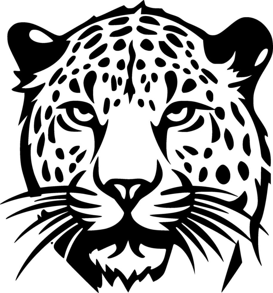 leopardo, negro y blanco vector ilustración