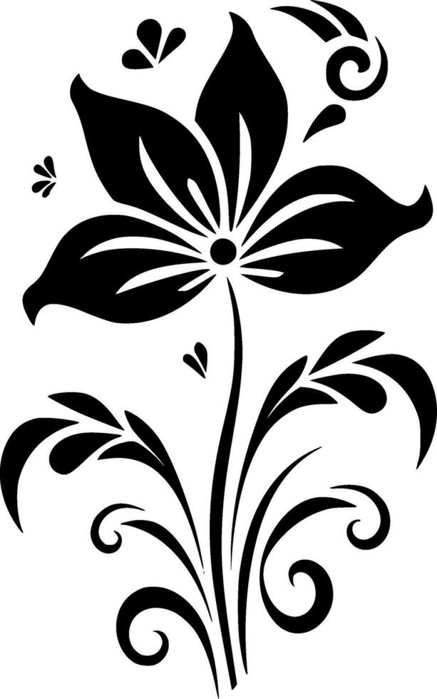 Flower, Black and White Vector illustration
