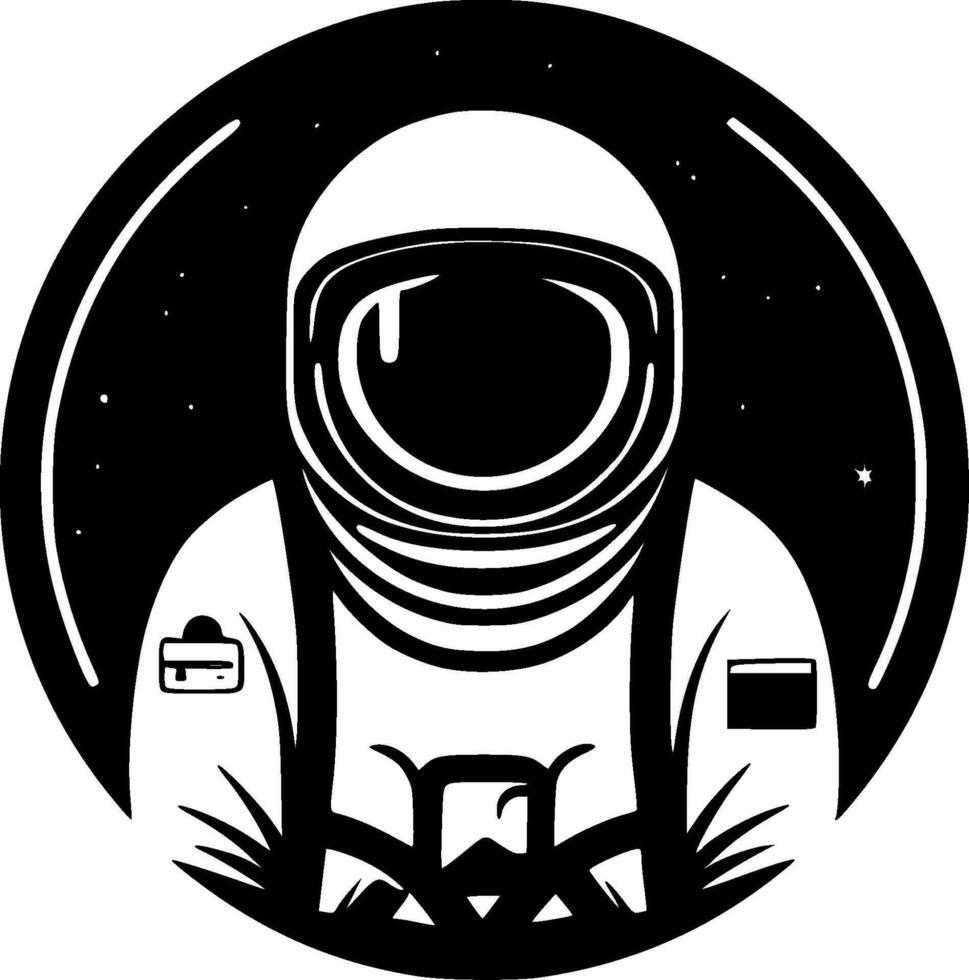 astronauta, minimalista y sencillo silueta - vector ilustración