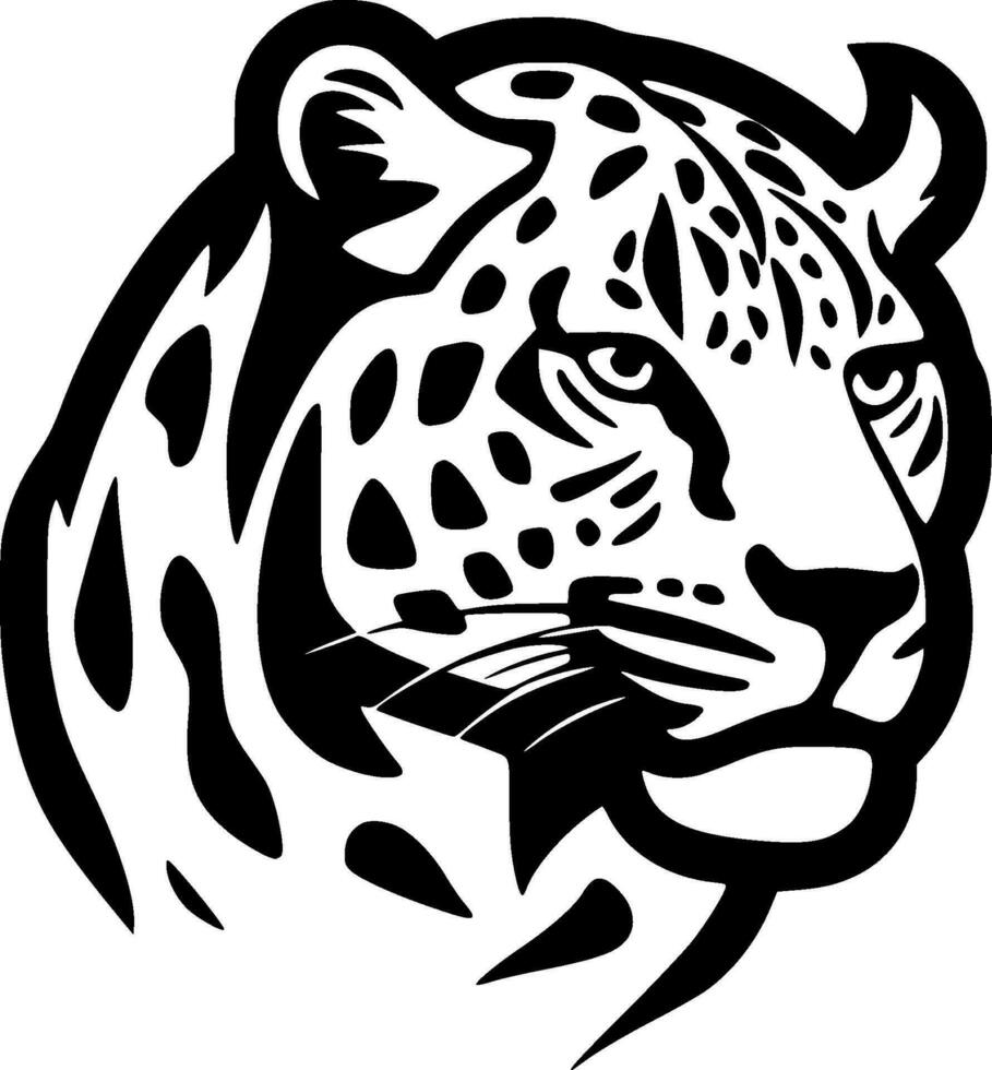 leopardo, negro y blanco vector ilustración