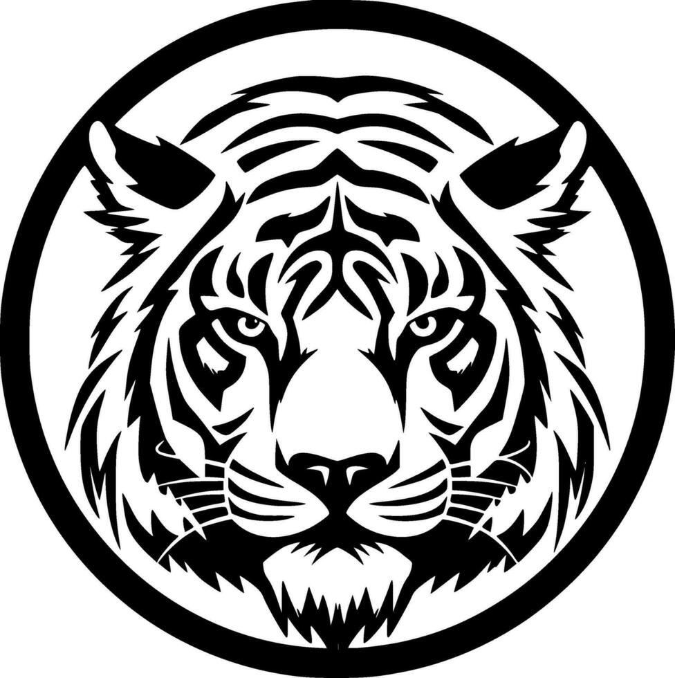 Tiger, Minimalist and Simple Silhouette - Vector illustration