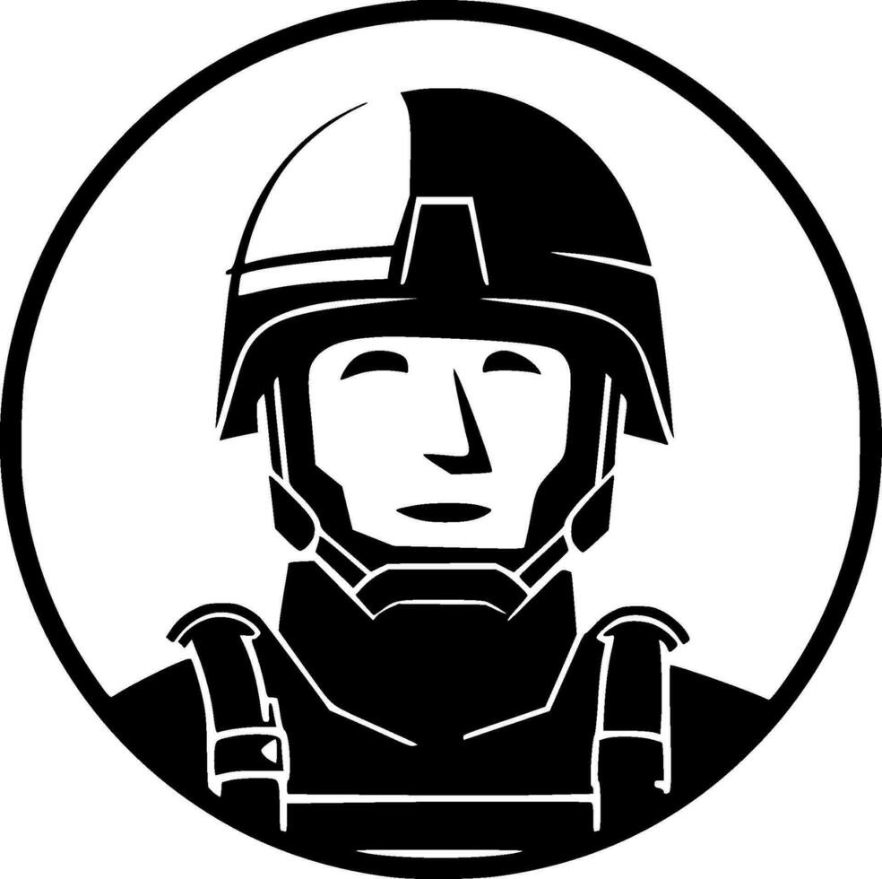 Military - Black and White Isolated Icon - Vector illustration