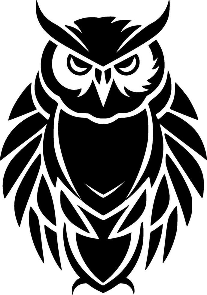 Owl - Black and White Isolated Icon - Vector illustration