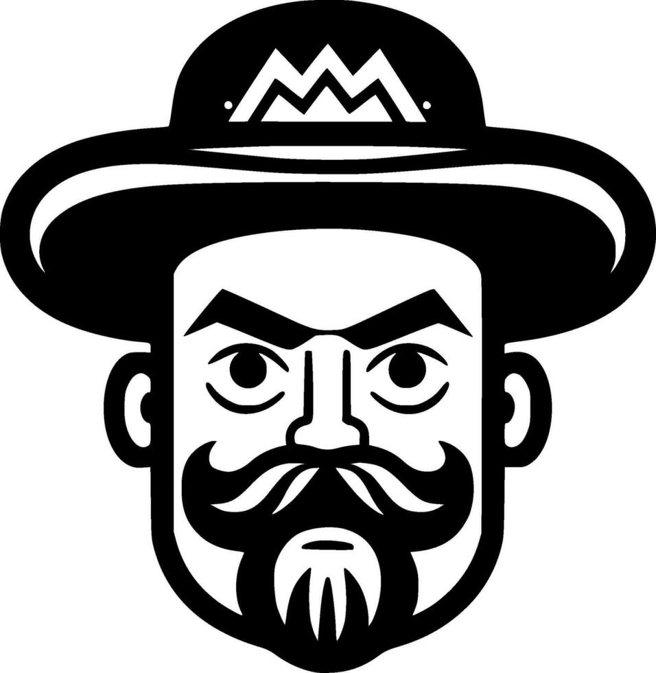 mexicano, negro y blanco vector ilustración