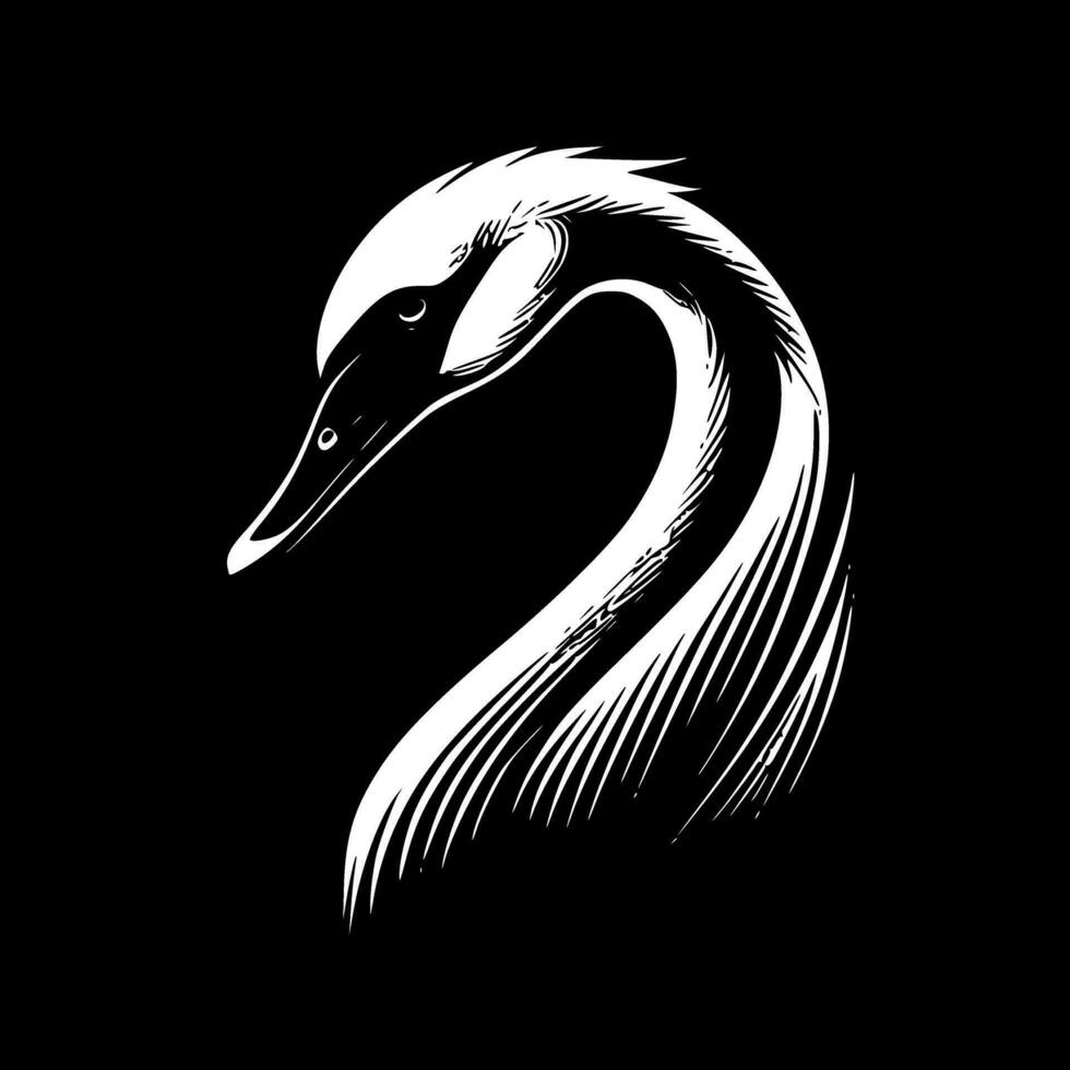 Swan, Minimalist and Simple Silhouette - Vector illustration