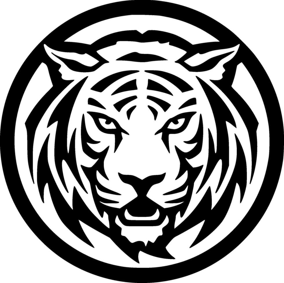 Tiger, Minimalist and Simple Silhouette - Vector illustration