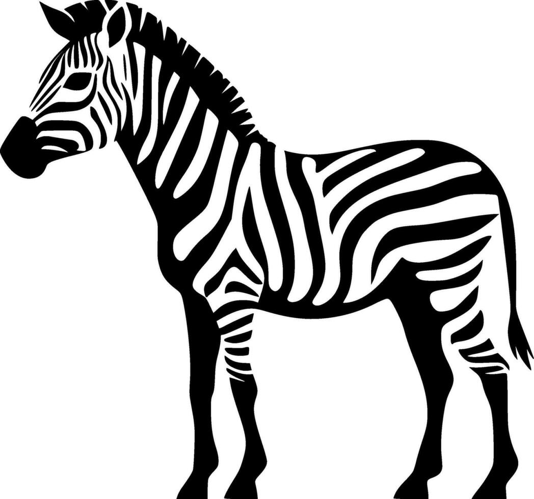 Zebra - Black and White Isolated Icon - Vector illustration