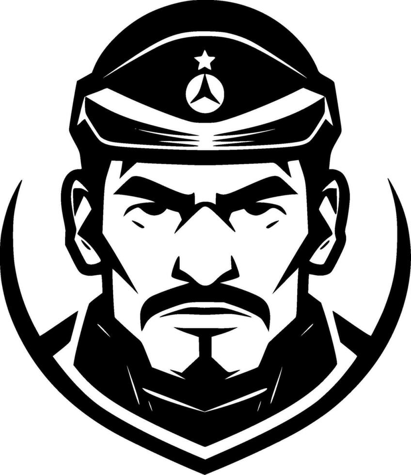 Military, Black and White Vector illustration