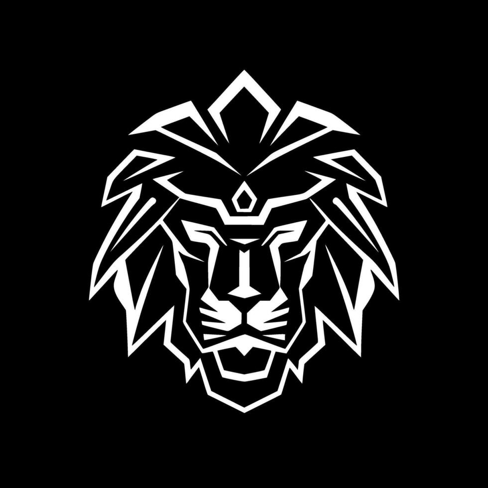 Lion, Black and White Vector illustration