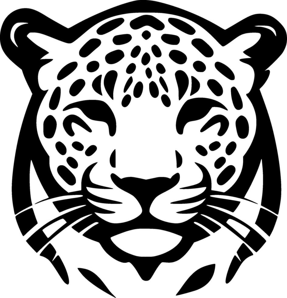 Leopard, Black and White Vector illustration