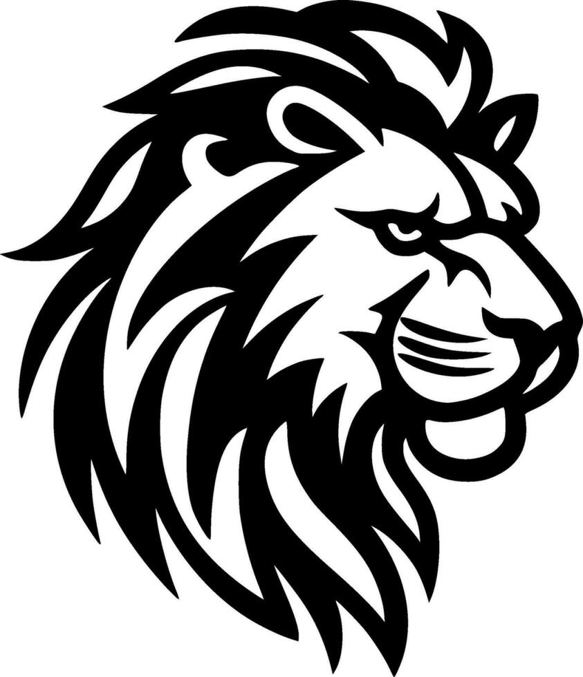 Lion - Black and White Isolated Icon - Vector illustration