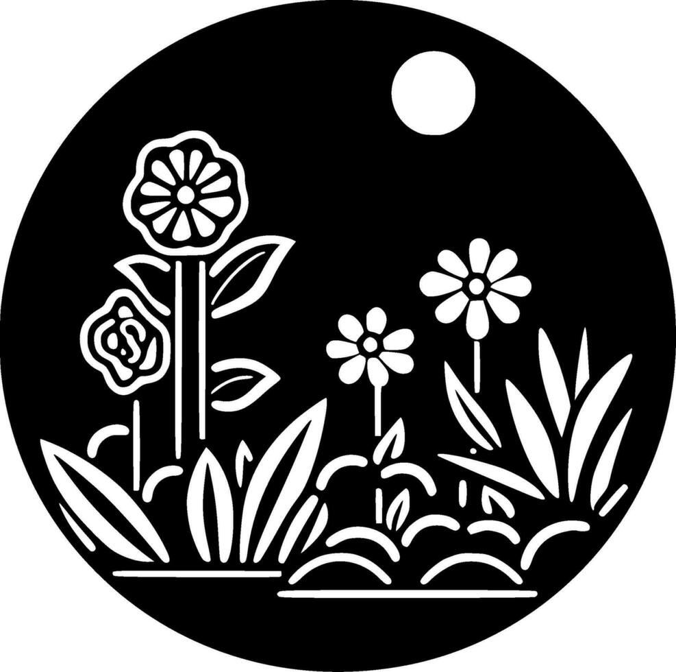 jardín, minimalista y sencillo silueta - vector ilustración