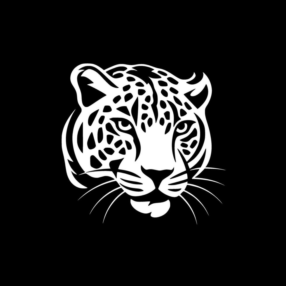 Leopard - Black and White Isolated Icon - Vector illustration