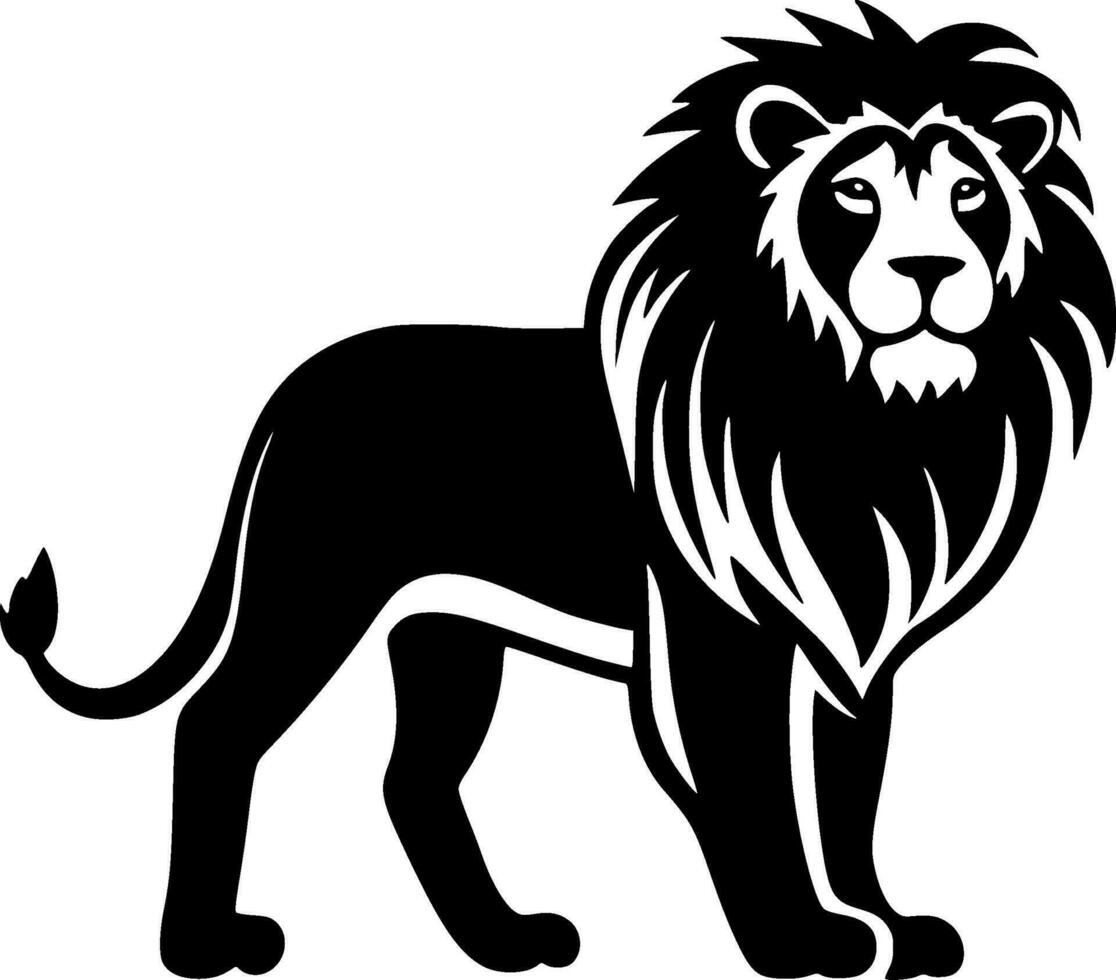 Lion - Black and White Isolated Icon - Vector illustration