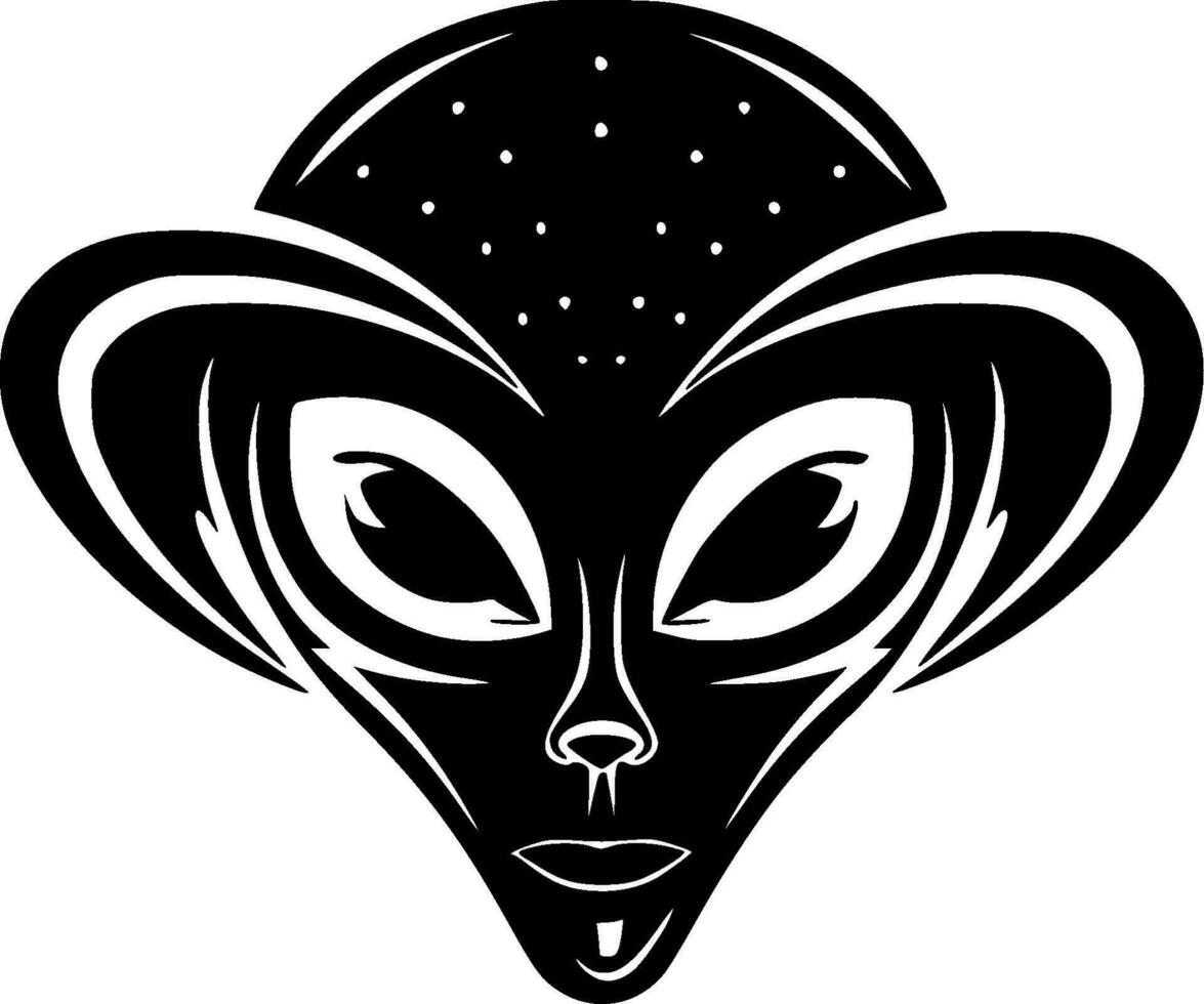 extraterrestre - minimalista y plano logo - vector ilustración