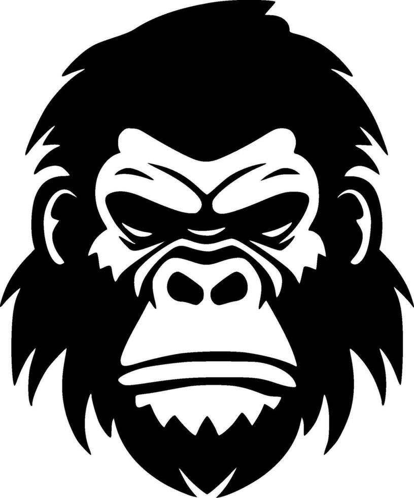 Gorilla, Minimalist and Simple Silhouette - Vector illustration