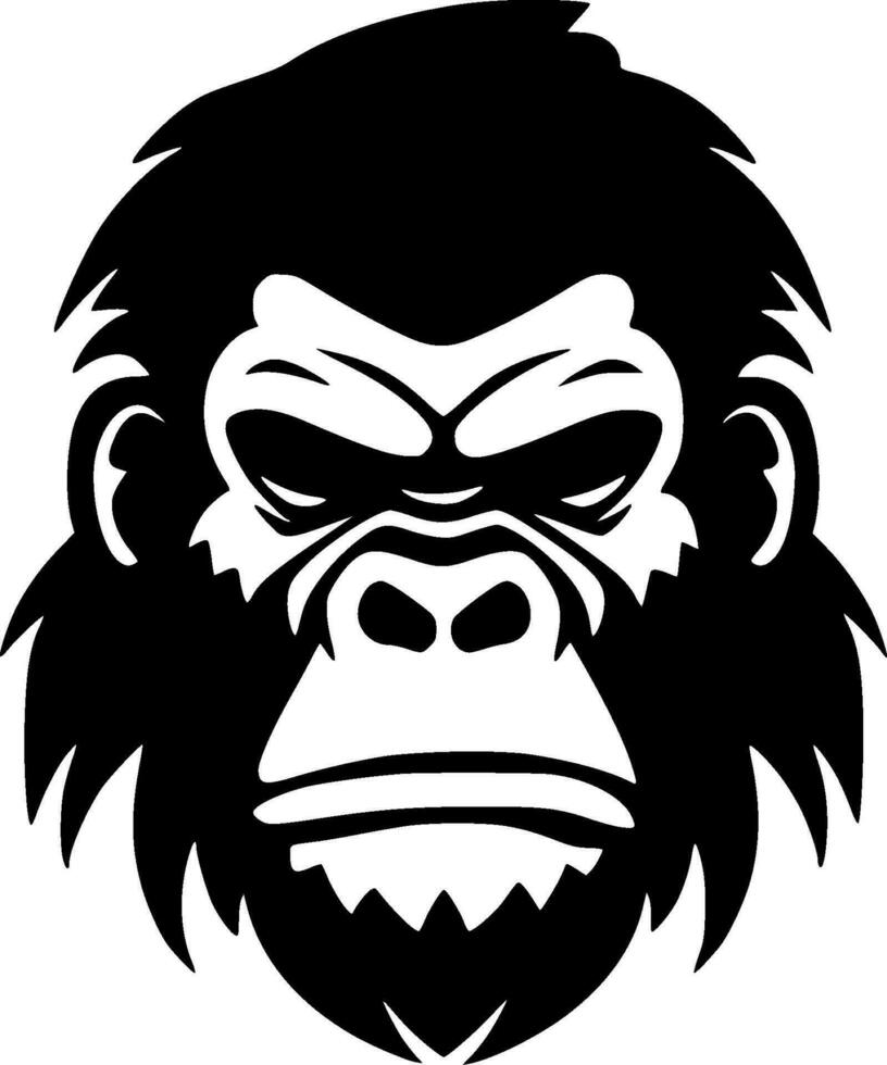 Gorilla, Minimalist and Simple Silhouette - Vector illustration