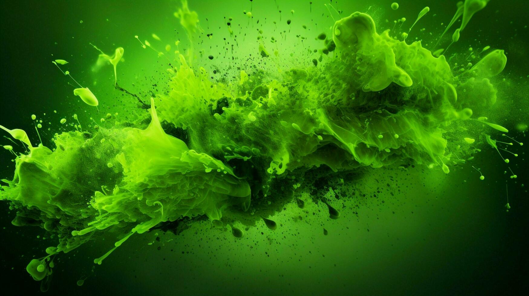 AI generated Green color splash background photo
