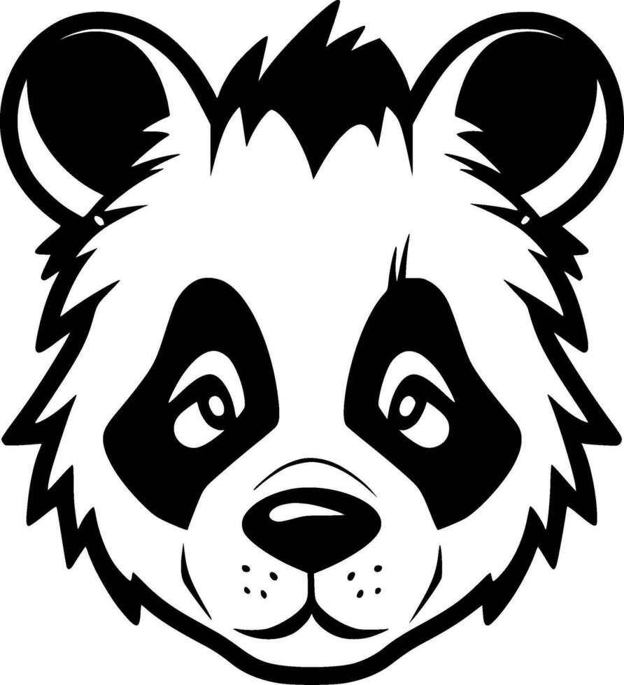 panda - negro y blanco aislado icono - vector ilustración