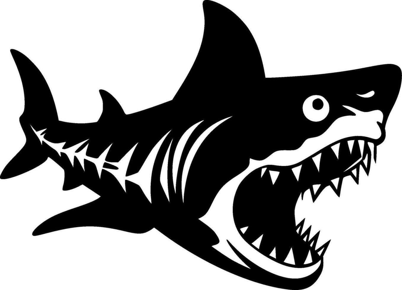 Shark, Minimalist and Simple Silhouette - Vector illustration