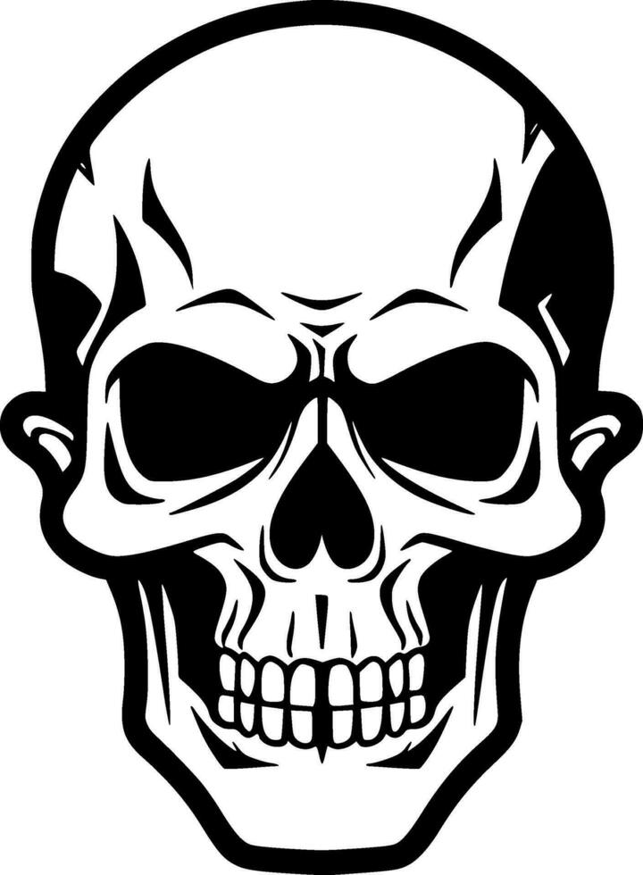 Skull, Black and White Vector illustration