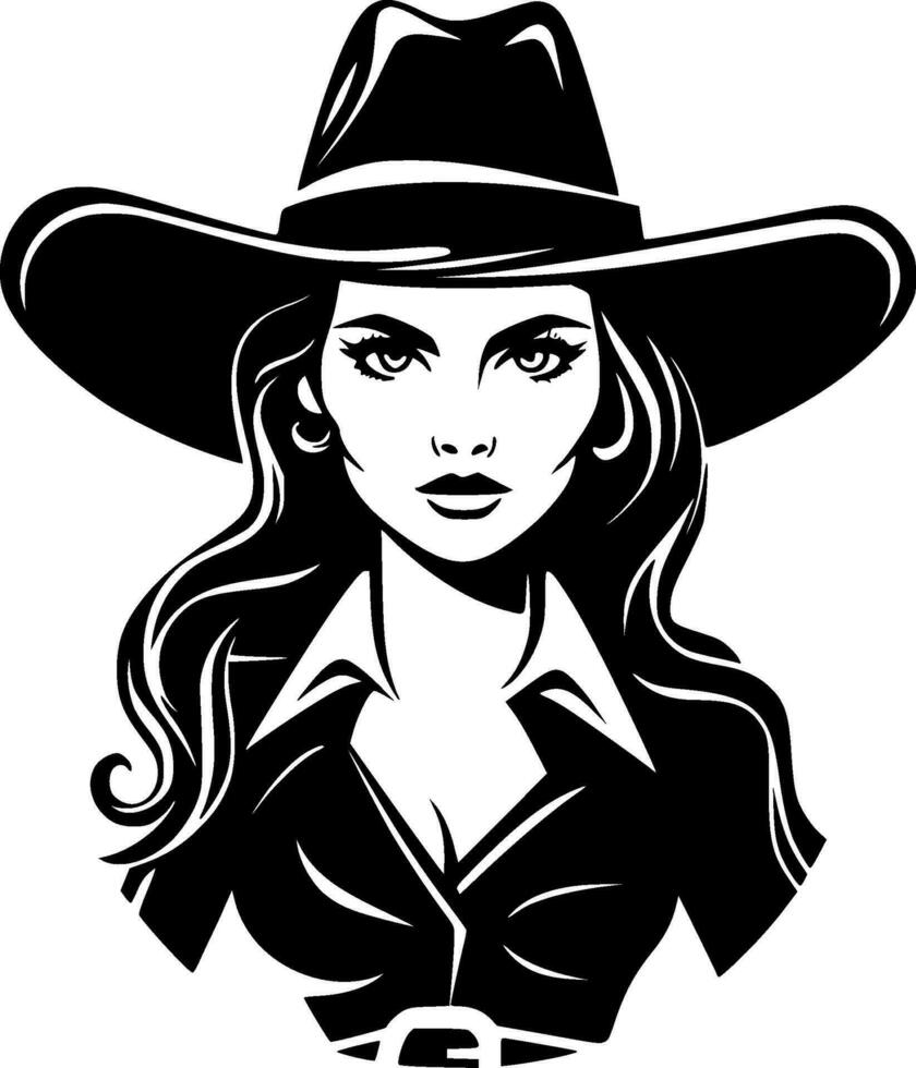 Cowgirl - High Quality Vector Logo - Vector illustration ideal for T-shirt graphic