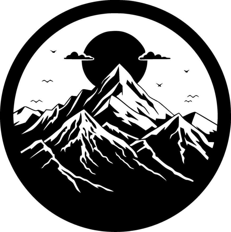 Mountains, Minimalist and Simple Silhouette - Vector illustration