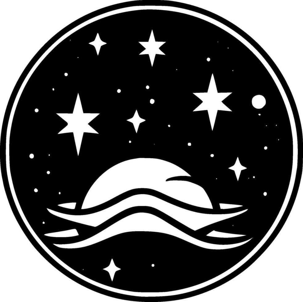 galaxia - minimalista y plano logo - vector ilustración