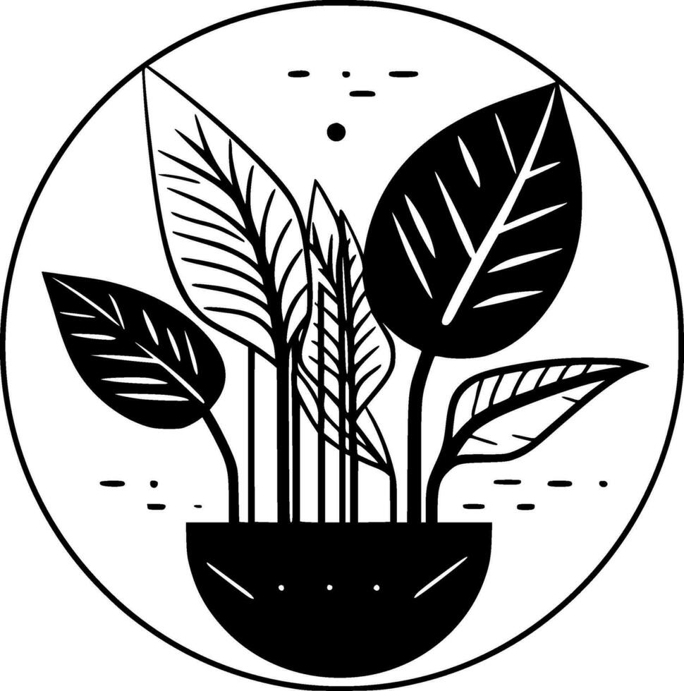 plantas, minimalista y sencillo silueta - vector ilustración