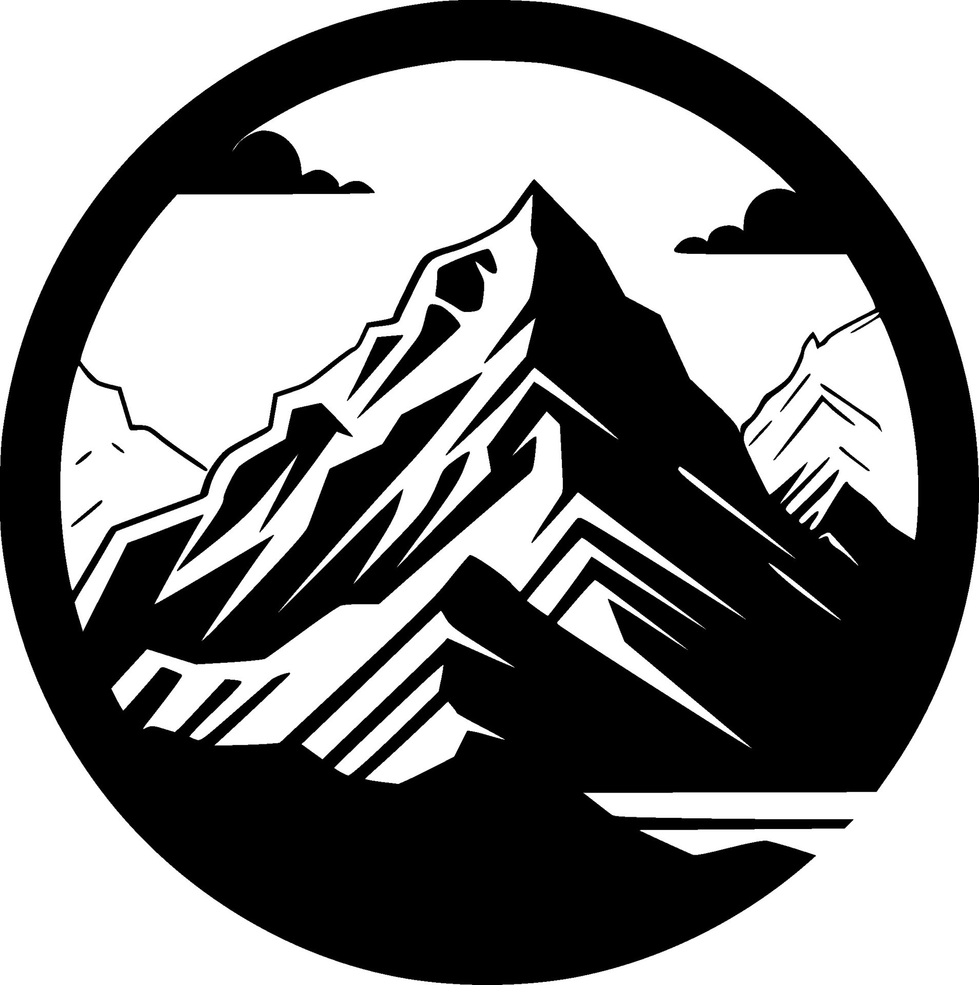 Mountain - Black and White Isolated Icon - Vector illustration 36228513