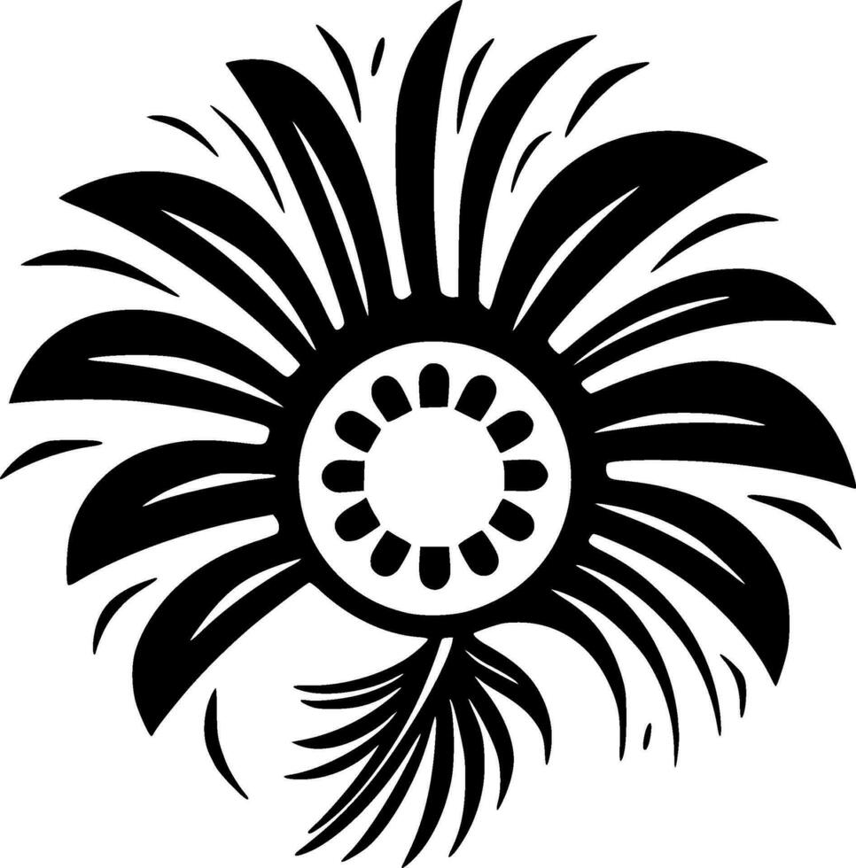 boho - negro y blanco aislado icono - vector ilustración