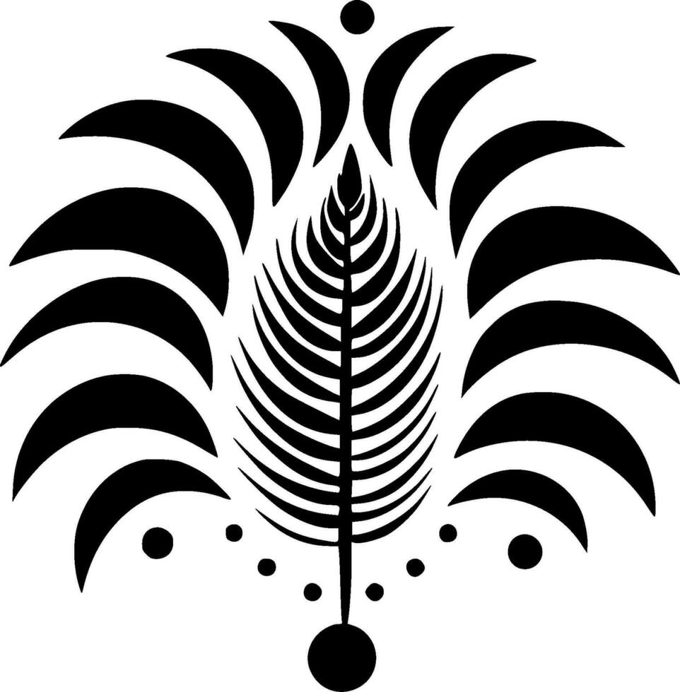 Boho - Black and White Isolated Icon - Vector illustration