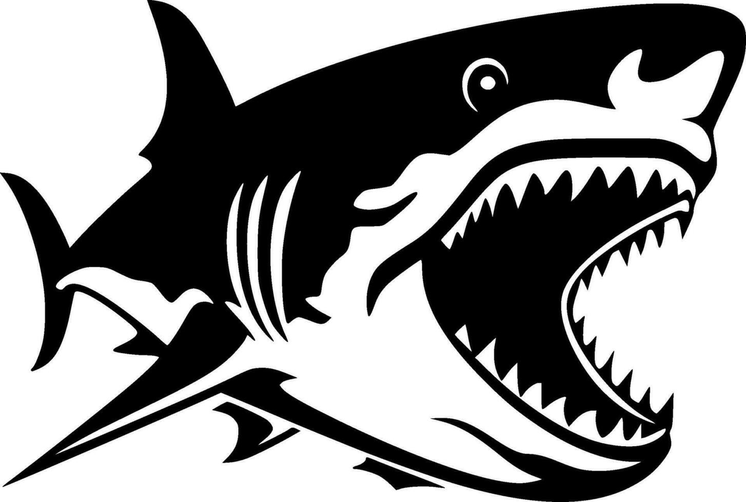 Shark, Minimalist and Simple Silhouette - Vector illustration