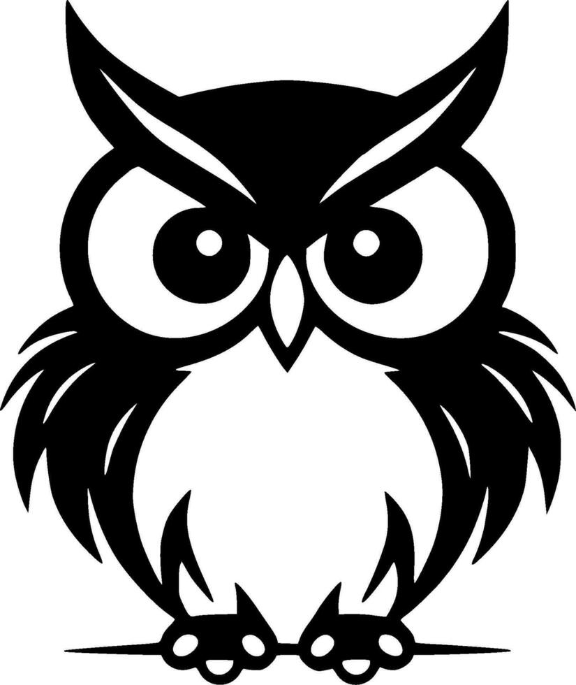 Owl, Minimalist and Simple Silhouette - Vector illustration