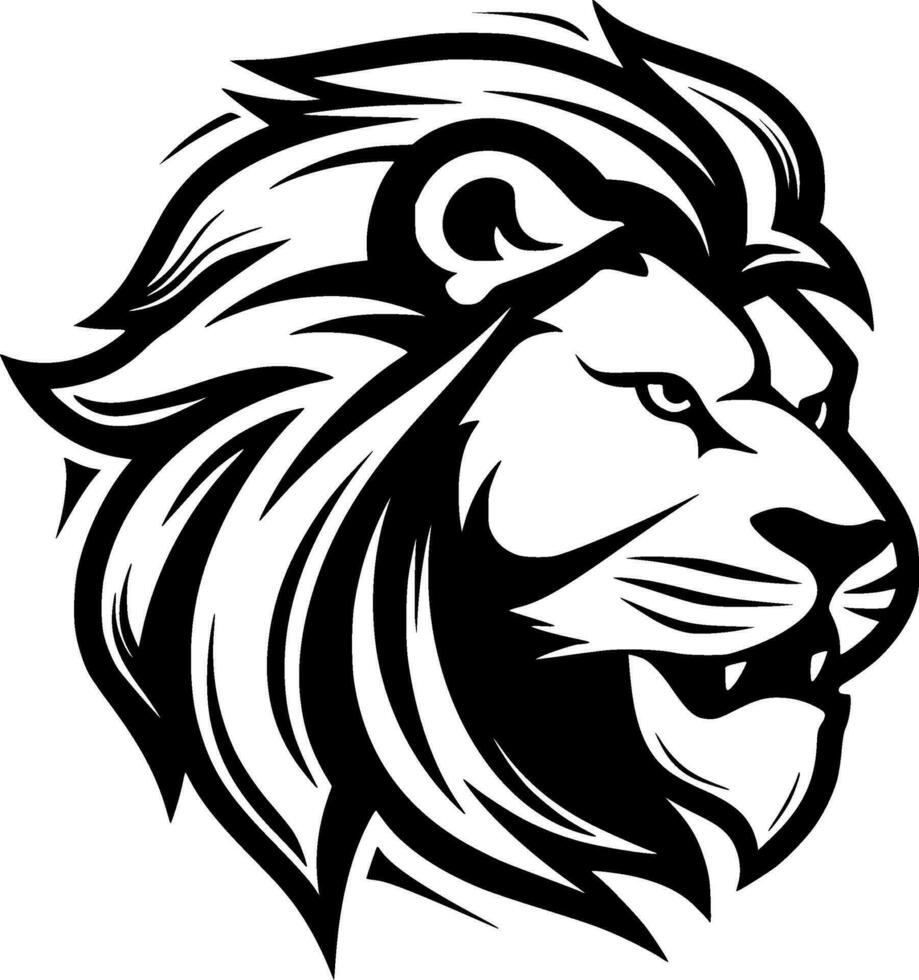 Lion, Minimalist and Simple Silhouette - Vector illustration