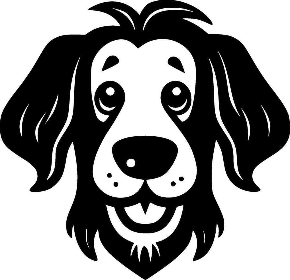 perro - negro y blanco aislado icono - vector ilustración