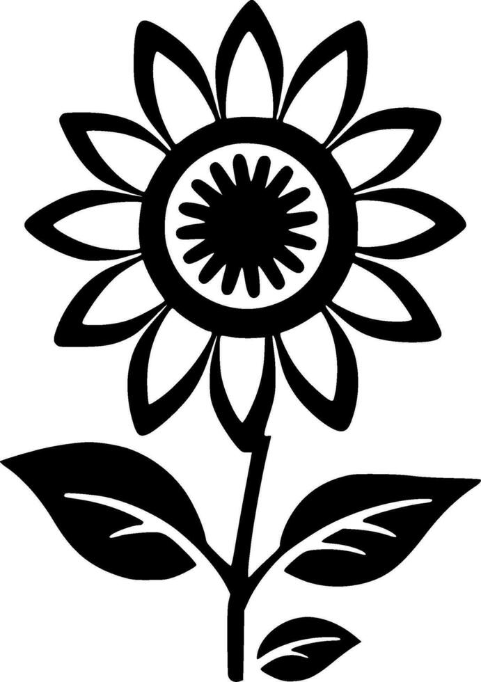 flor, minimalista y sencillo silueta - vector ilustración