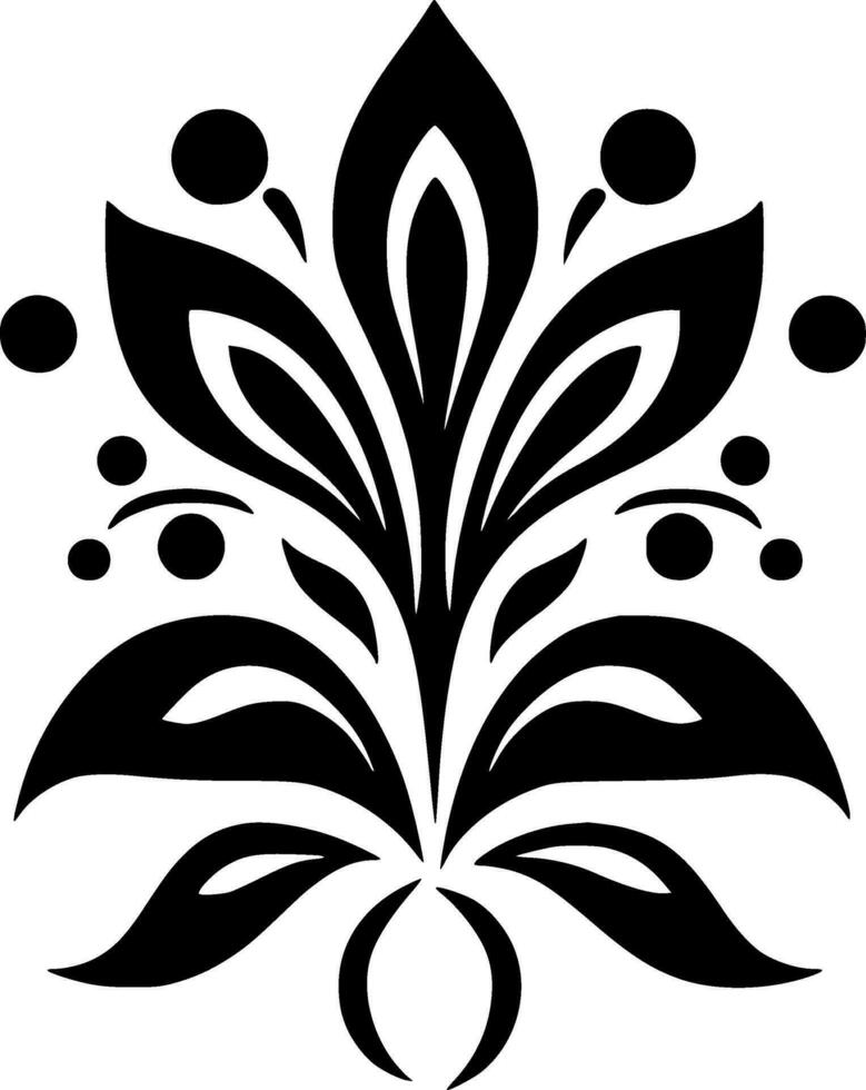 flor - negro y blanco aislado icono - vector ilustración