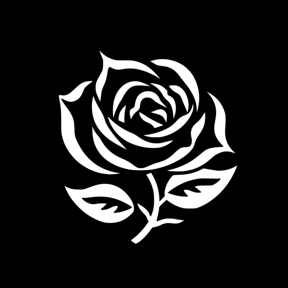 Flower, Black and White Vector illustration