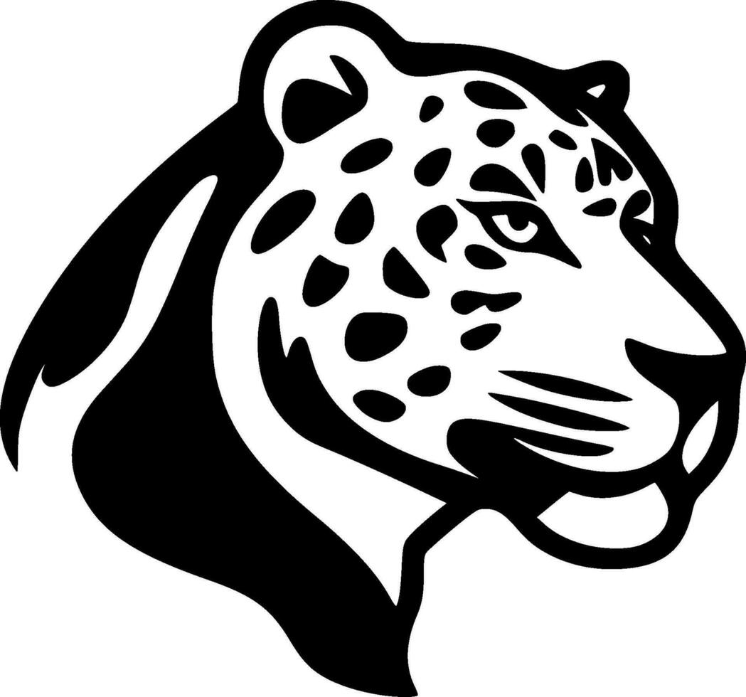 Leopard - Black and White Isolated Icon - Vector illustration