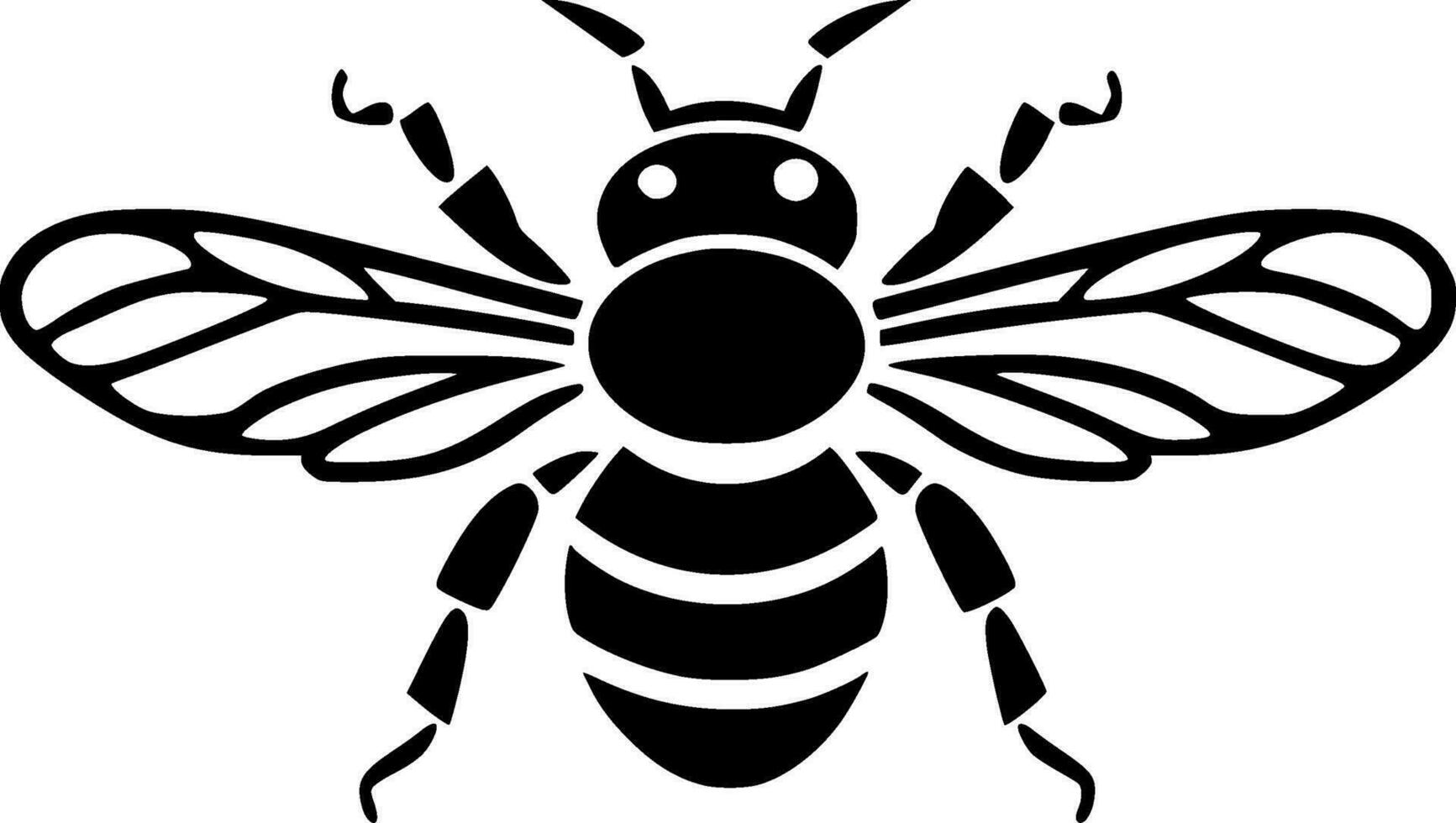 Bee - Black and White Isolated Icon - Vector illustration