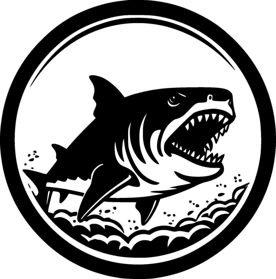 Shark, Minimalist and Simple Silhouette - Vector illustration