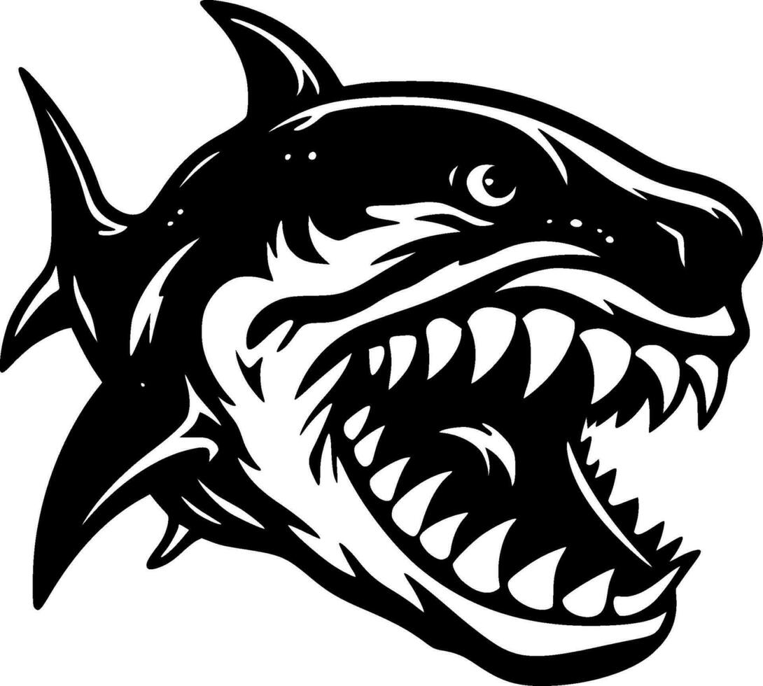 Shark, Minimalist and Simple Silhouette - Vector illustration