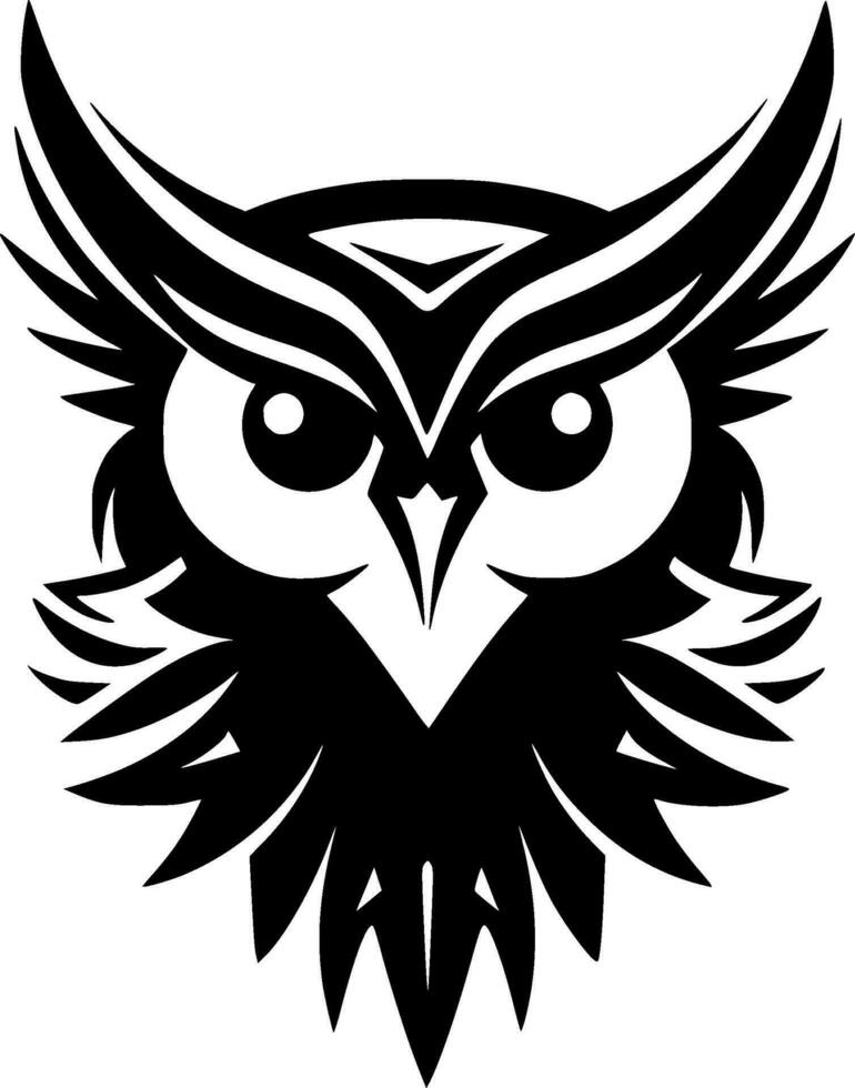 Owl - Black and White Isolated Icon - Vector illustration