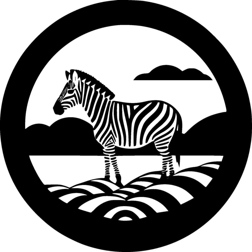 safari, negro y blanco vector ilustración