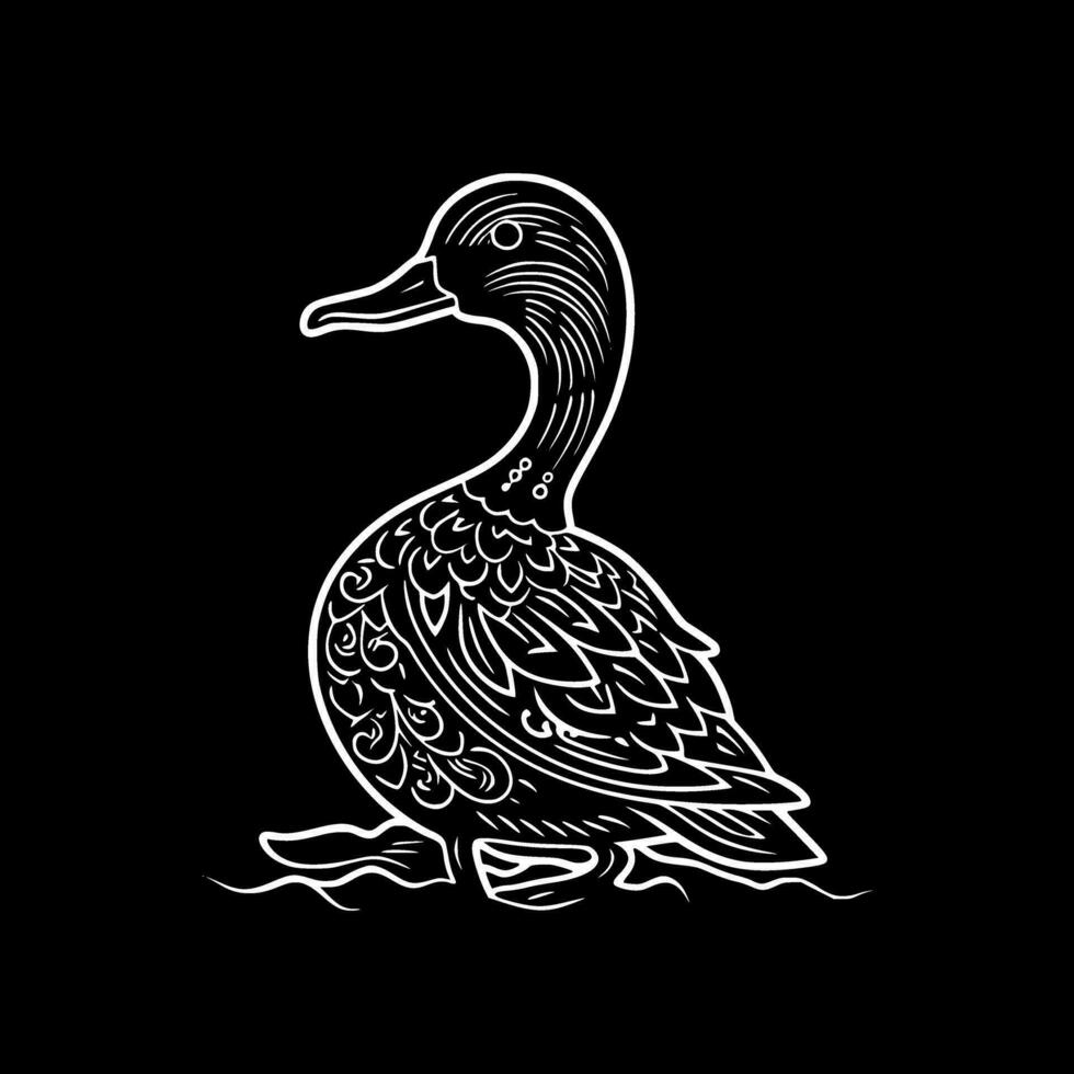 pato, negro y blanco vector ilustración