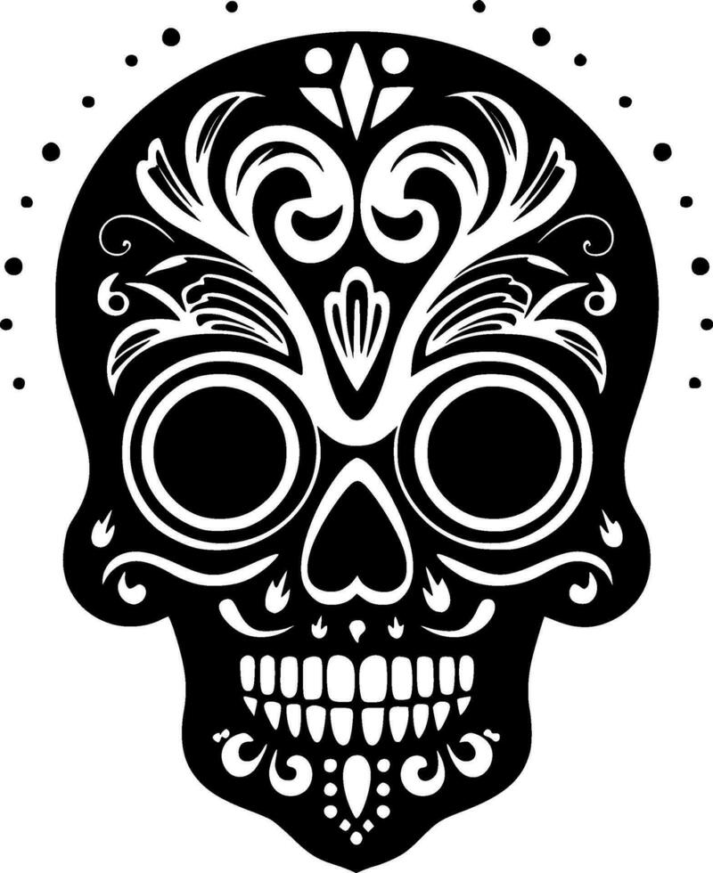 Skull, Black and White Vector illustration