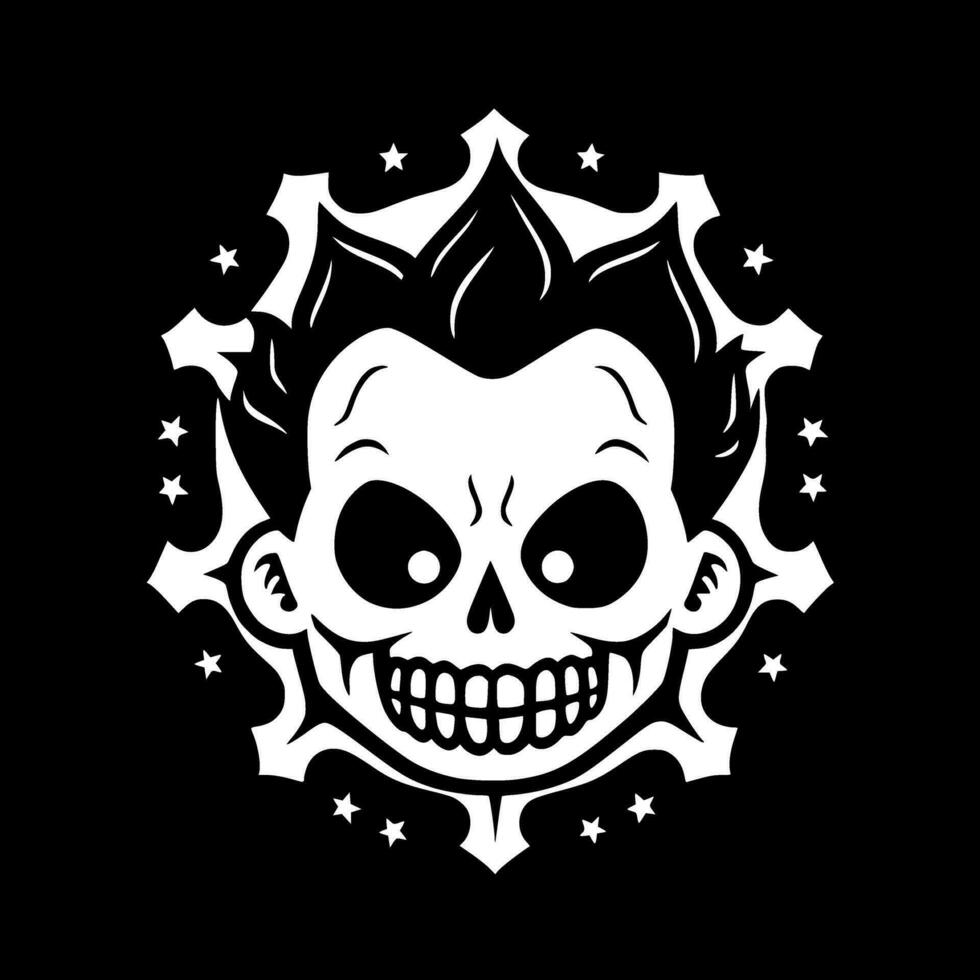 Skull, Black and White Vector illustration