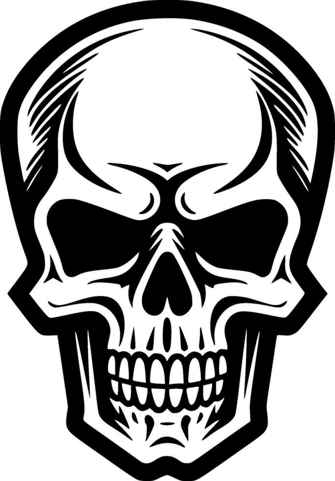 Skull - Black and White Isolated Icon - Vector illustration