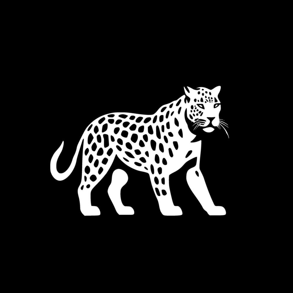 leopardo, negro y blanco vector ilustración